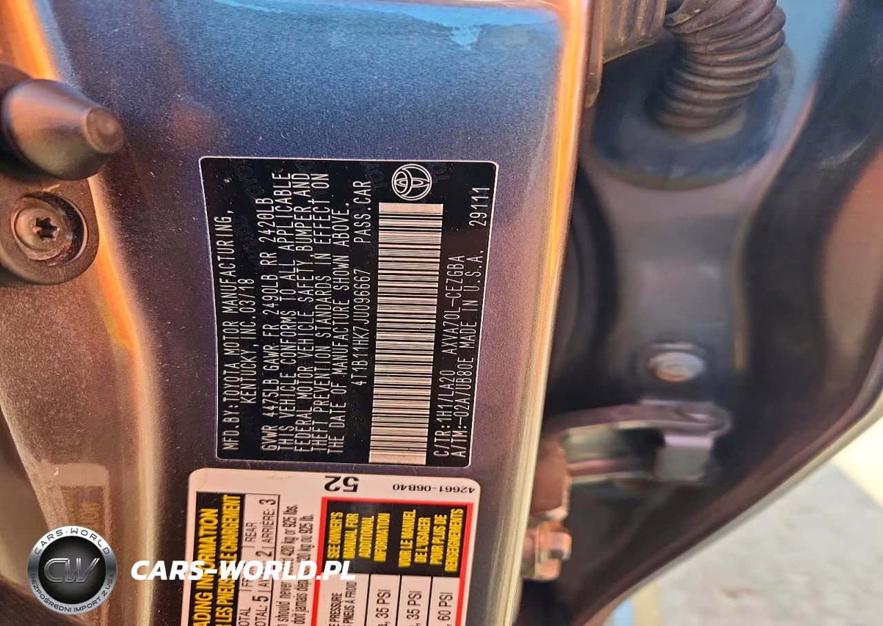 2018 Toyota Camry Xle VIN:4T1B11HK7JU096667 - 12