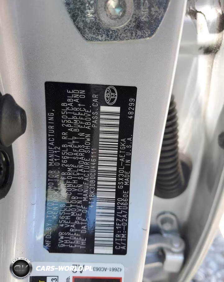 2012 Toyota Avalon Base VIN:4T1BK3DB0CU446111 - 12