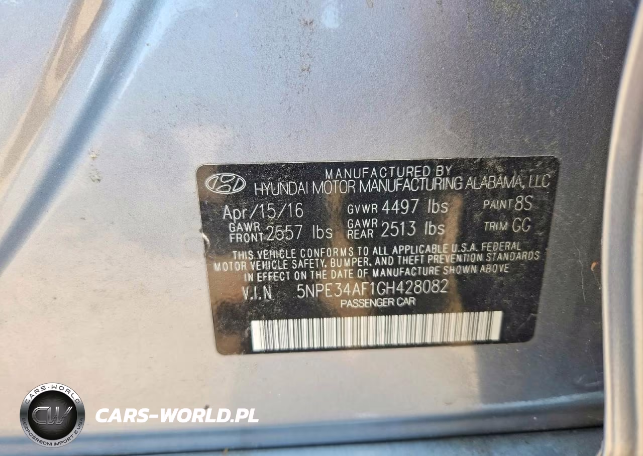 2016 Hyundai Sonata Sport VIN:5NPE34AF1GH428082 - 12