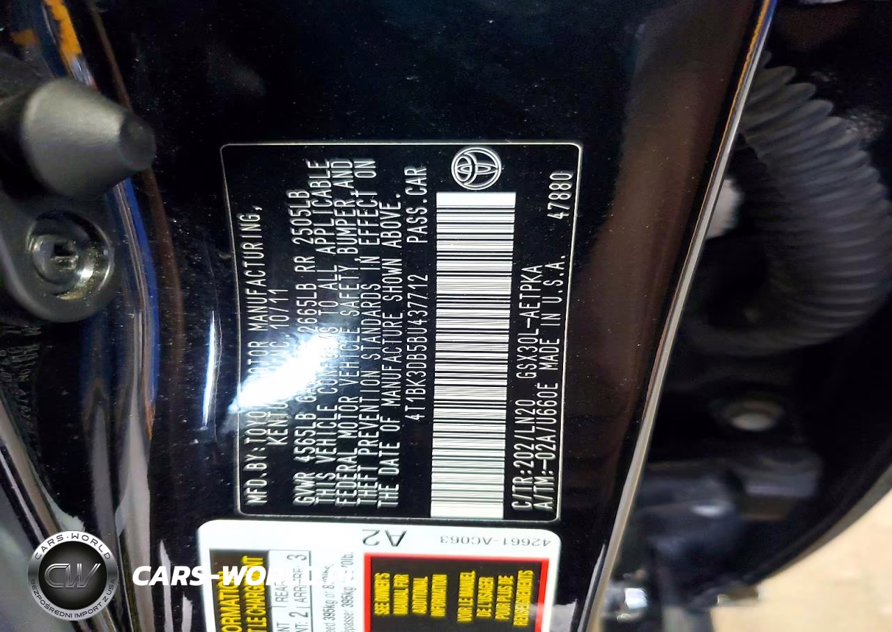 2011 Toyota Avalon Limited VIN:4T1BK3DB5BU437712 - 12