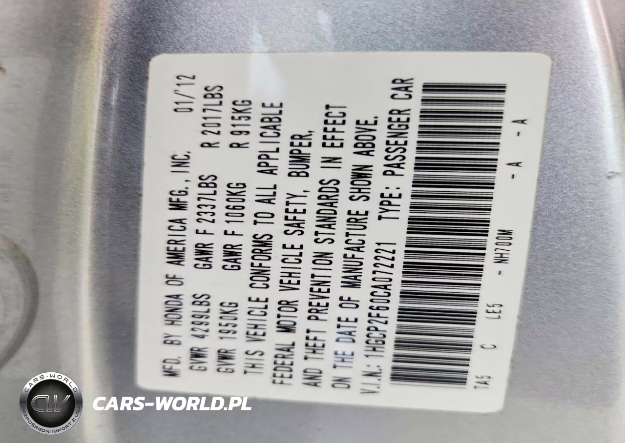 2012 Honda Accord Se VIN:1HGCP2F60CA072221 - 12