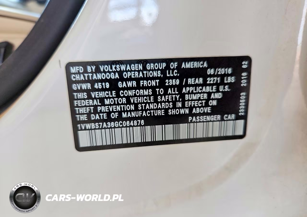 2016 Volkswagen Passat Se VIN:1VWBS7A36GC064876 - 12