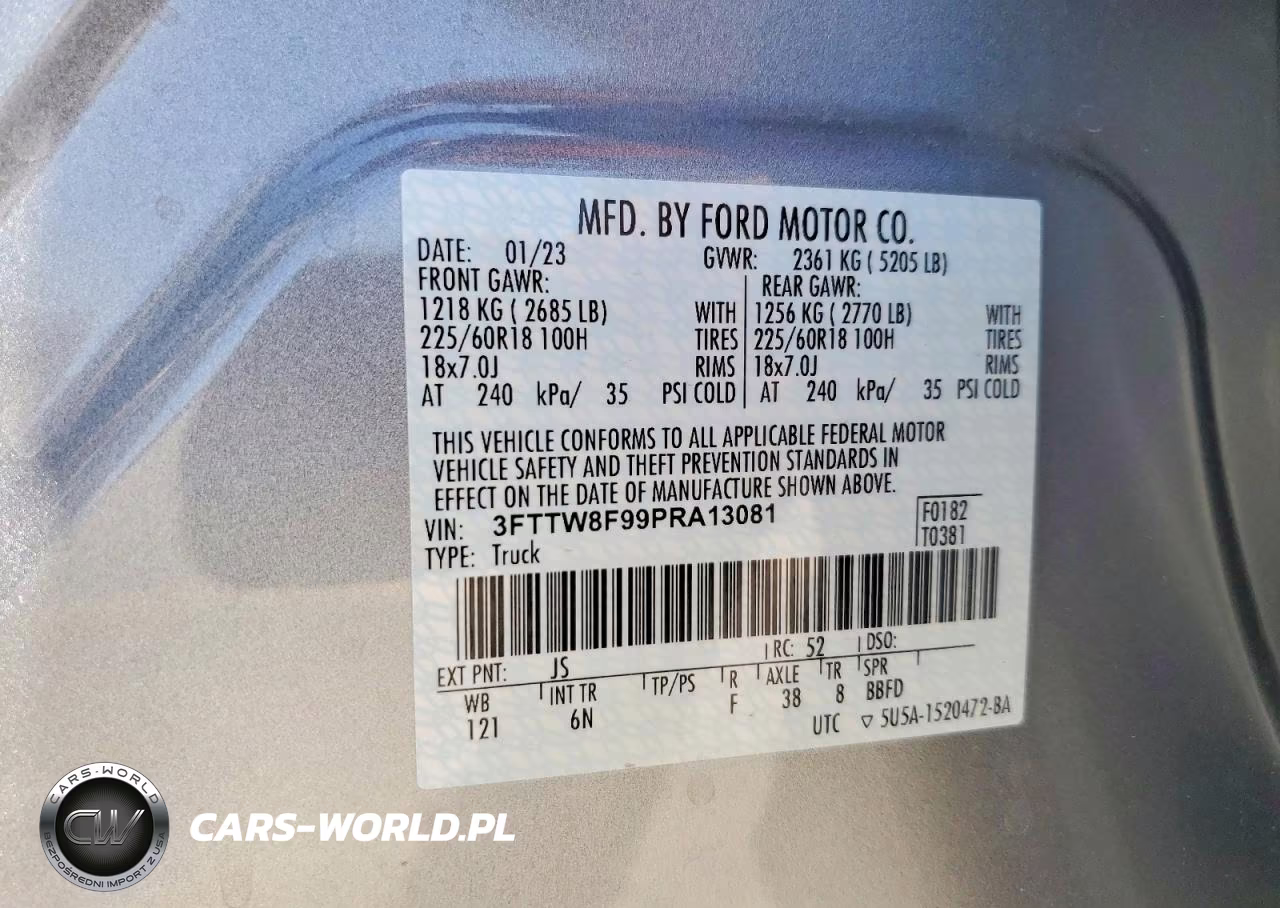 2023 Ford Maverick Xl VIN:3FTTW8F99PRA13081 - 13