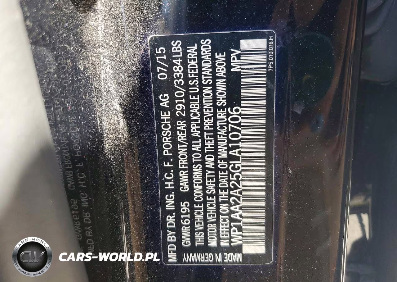 2016 Porsche Cayenne VIN:WP1AA2A25GLA10706 - 13