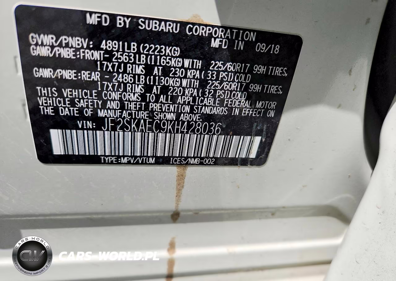 2019 Subaru Forester Premium VIN:JF2SKAEC9KH428036 - 13