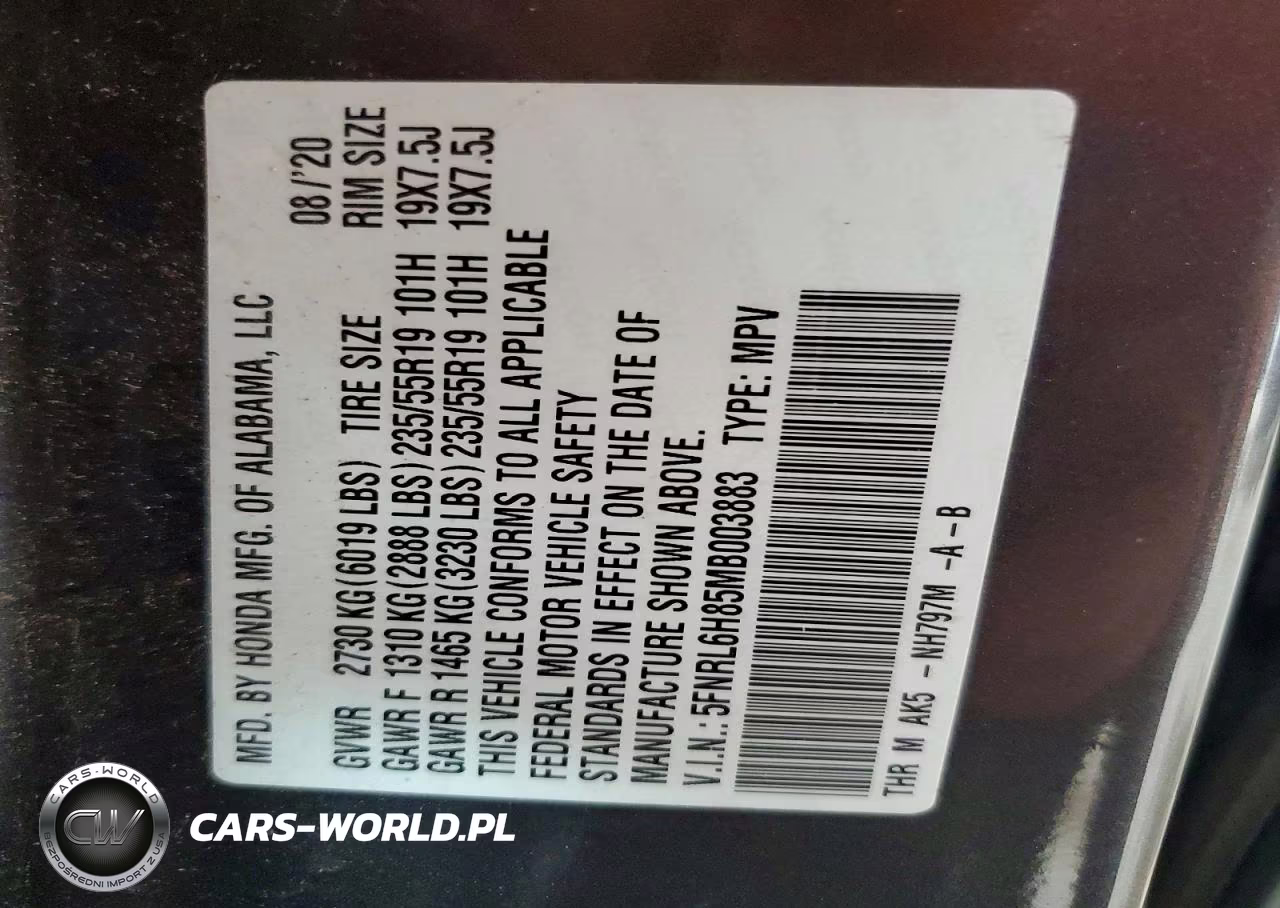2021 Honda Odyssey Touring VIN:5FNRL6H85MB003883 - 13