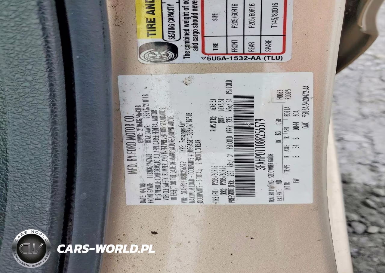 2008 Ford Fusion Se VIN:3FAHP01108R256579 - 12
