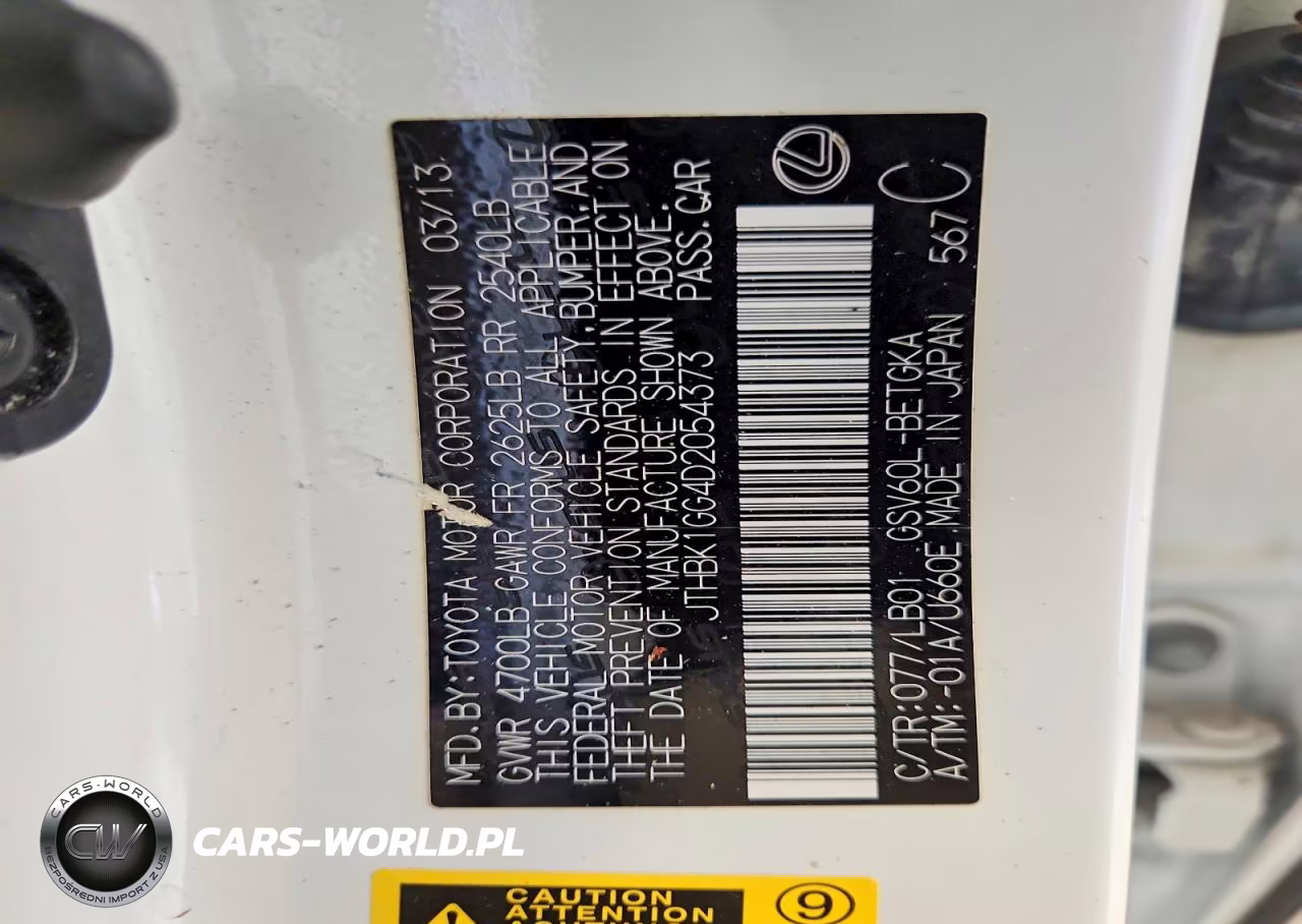 2013 Lexus Es 350 VIN:JTHBK1GG4D2054373 - 12