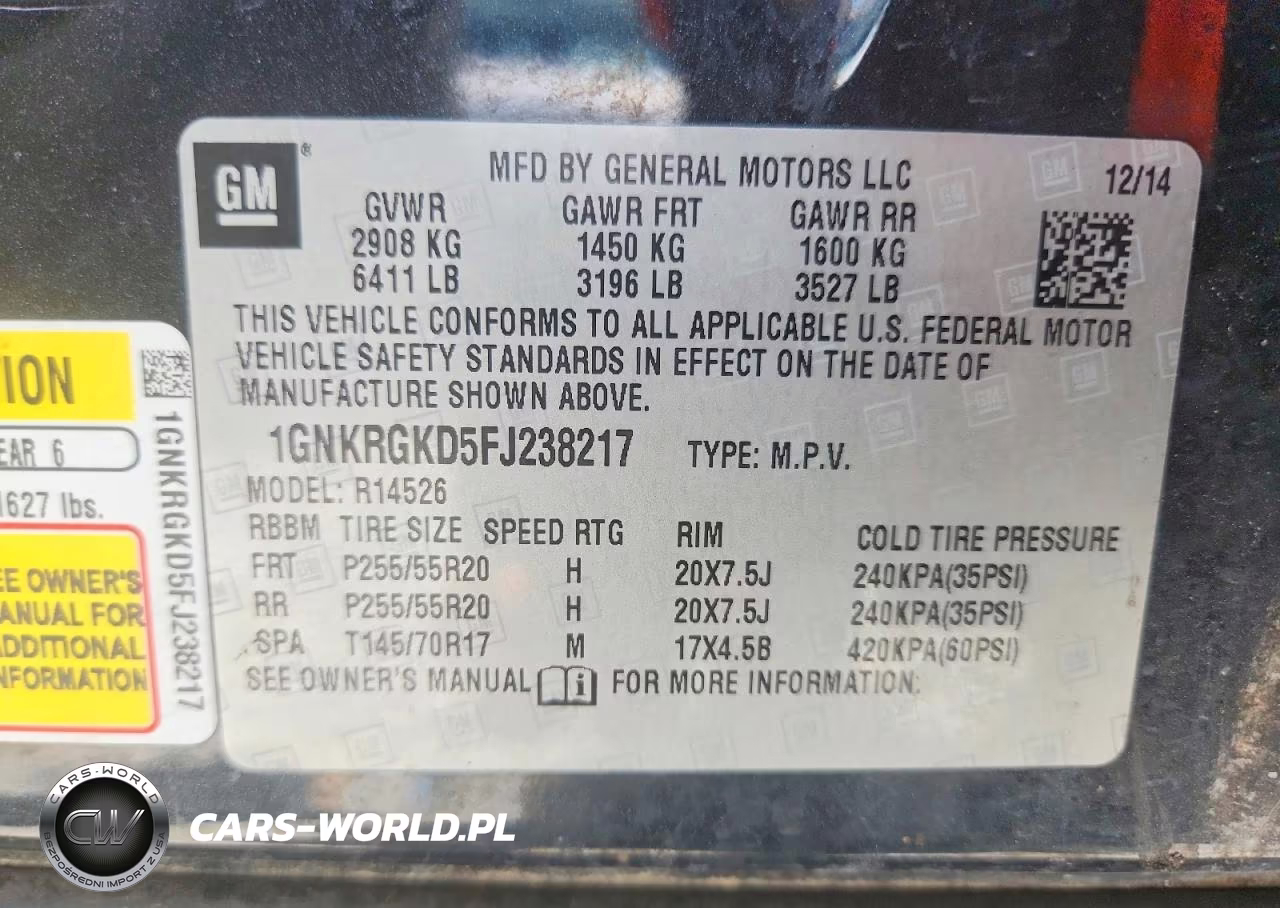 2015 Chevrolet Traverse Lt VIN:1GNKRGKD5FJ238217 - 13