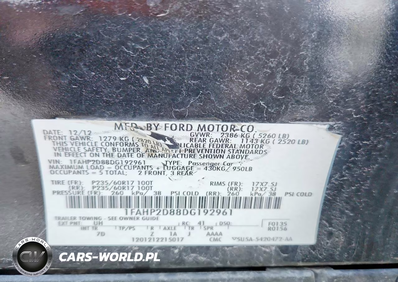 2013 Ford Taurus Se VIN:1FAHP2D88DG192961 - 12
