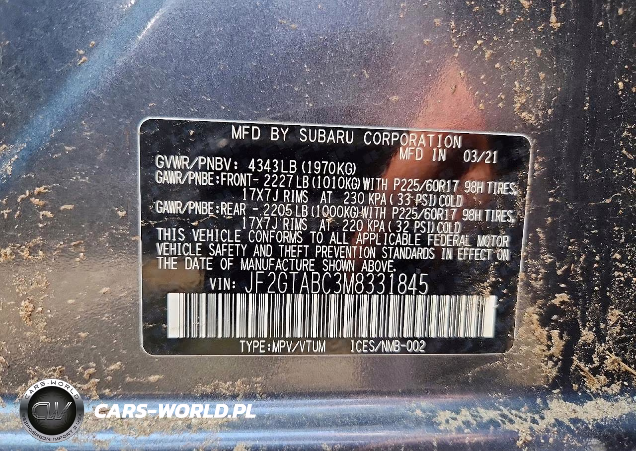 2021 Subaru Crosstrek VIN:JF2GTABC3M8331845 - 13