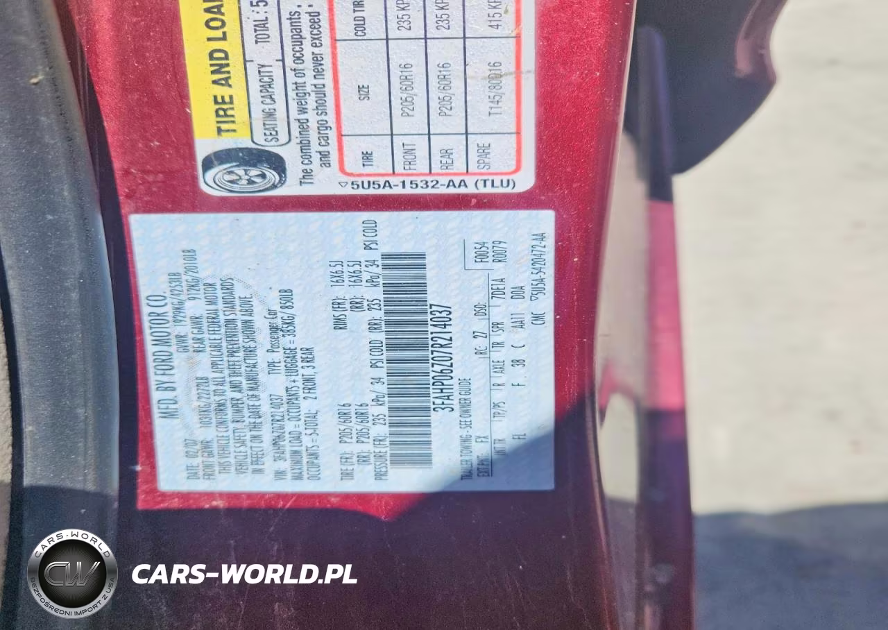 2007 Ford Fusion S VIN:3FAHP06Z07R214037 - 12
