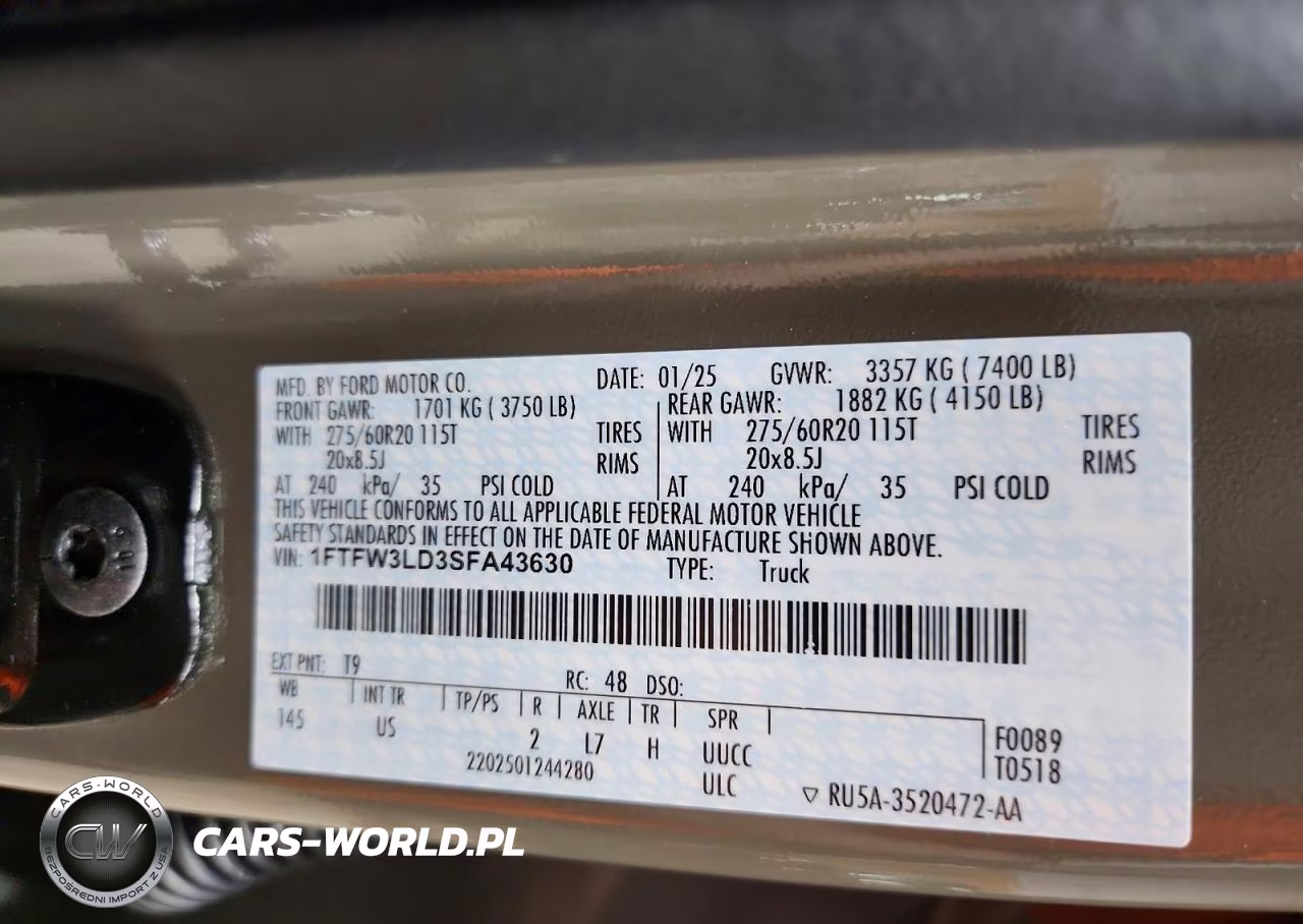2025 Ford F150 Xlt VIN:1FTFW3LD3SFA43630 - 12