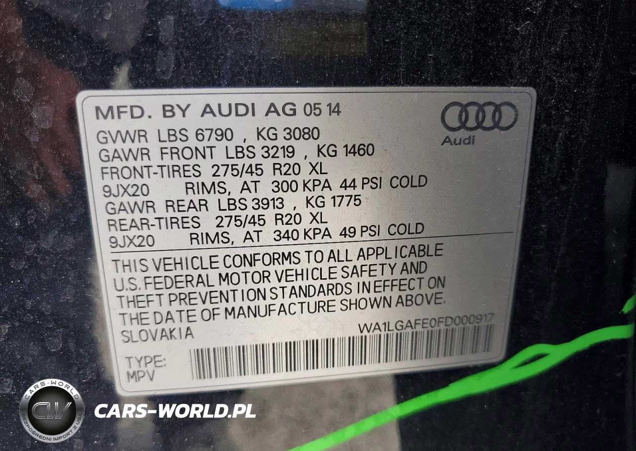 2015 Audi Q7 Premium Plus VIN:WA1LGAFE0FD000917 - 13