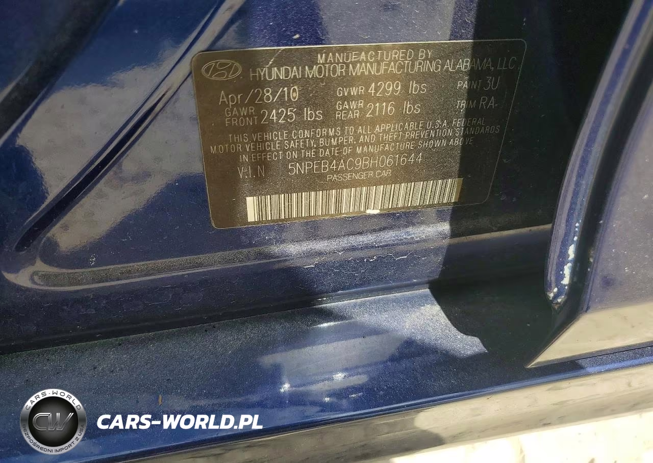 2011 Hyundai Sonata Gls VIN:5NPEB4AC9BH061644 - 13