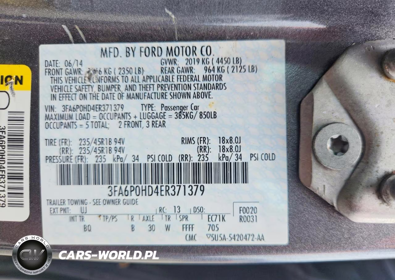 2014 Ford Fusion Se VIN:3FA6P0HD4ER371379 - 12