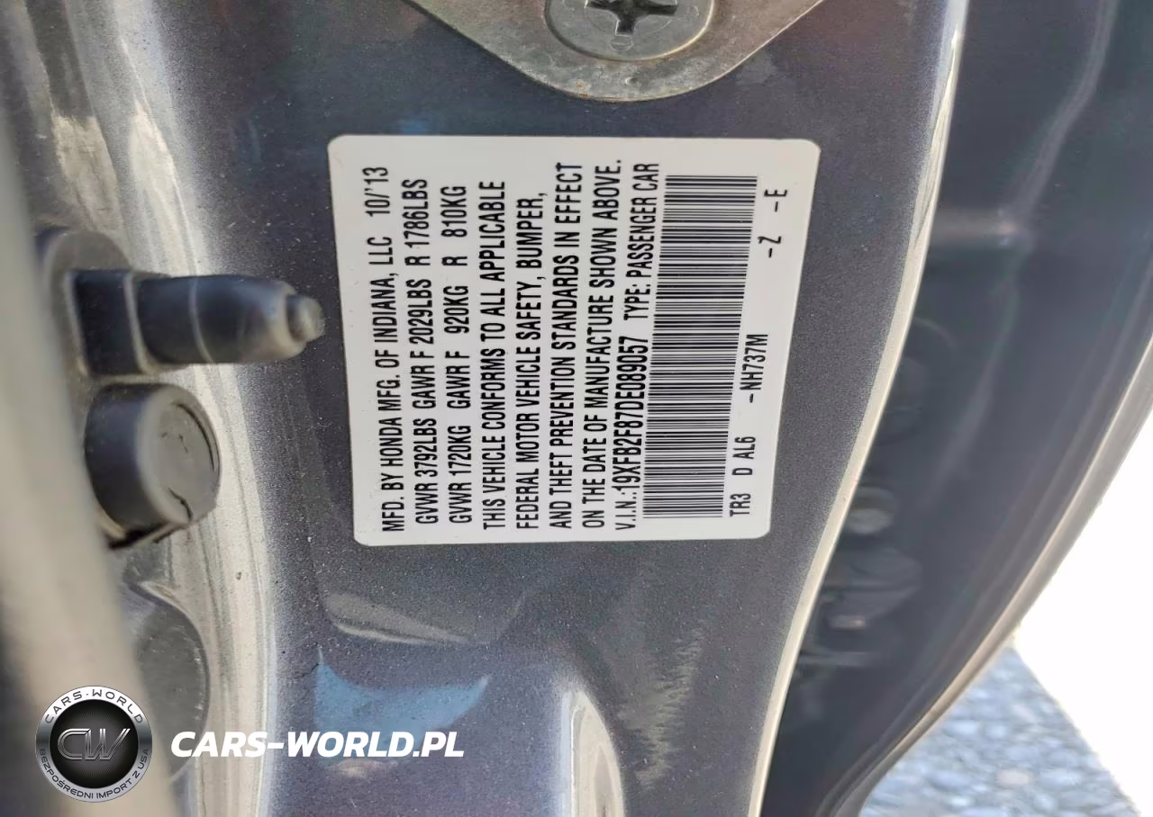 2013 Honda Civic Ex VIN:19XFB2F87DE089057 - 12