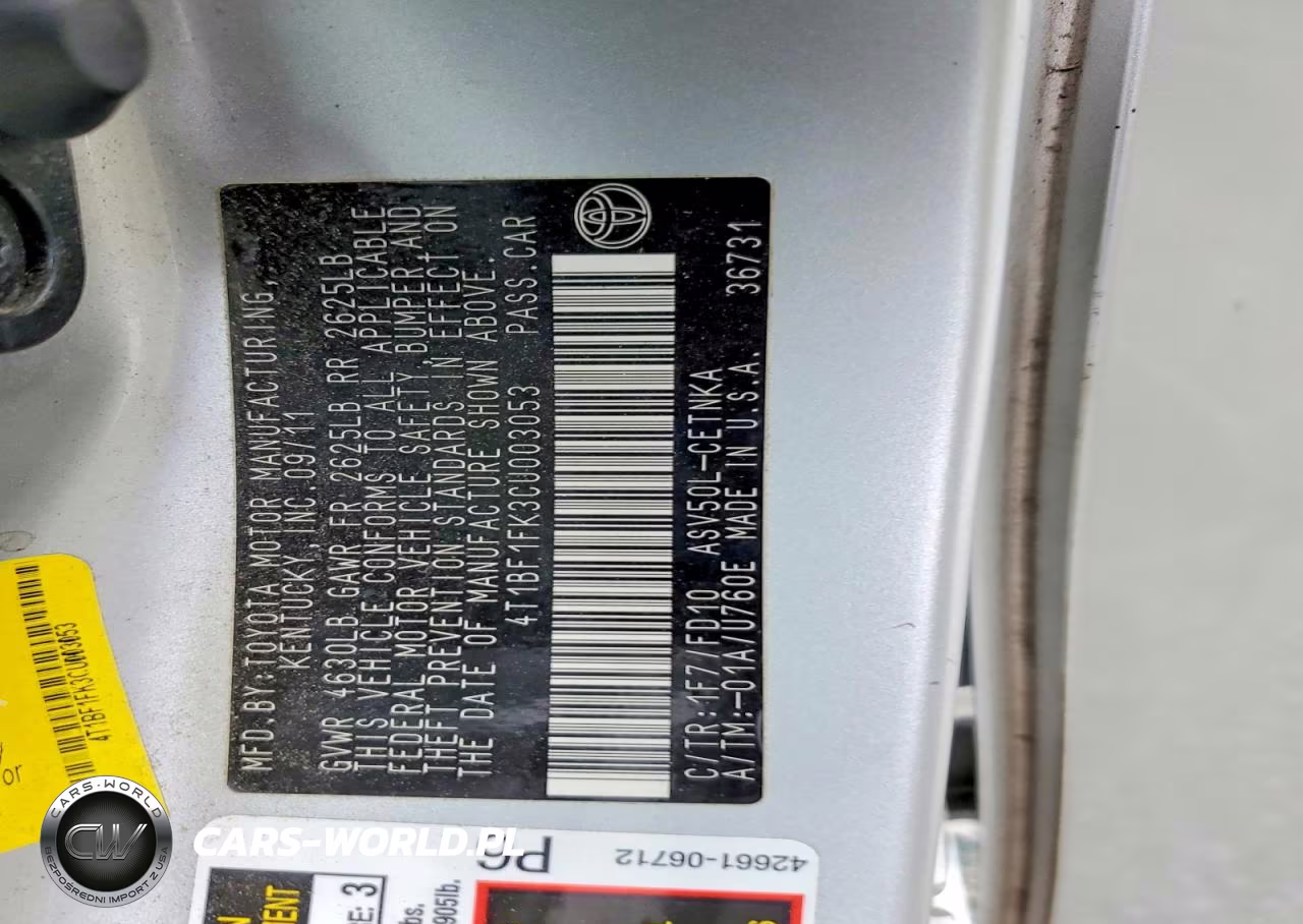 2012 Toyota Camry Le VIN:4T1BF1FK3CU003053 - 12