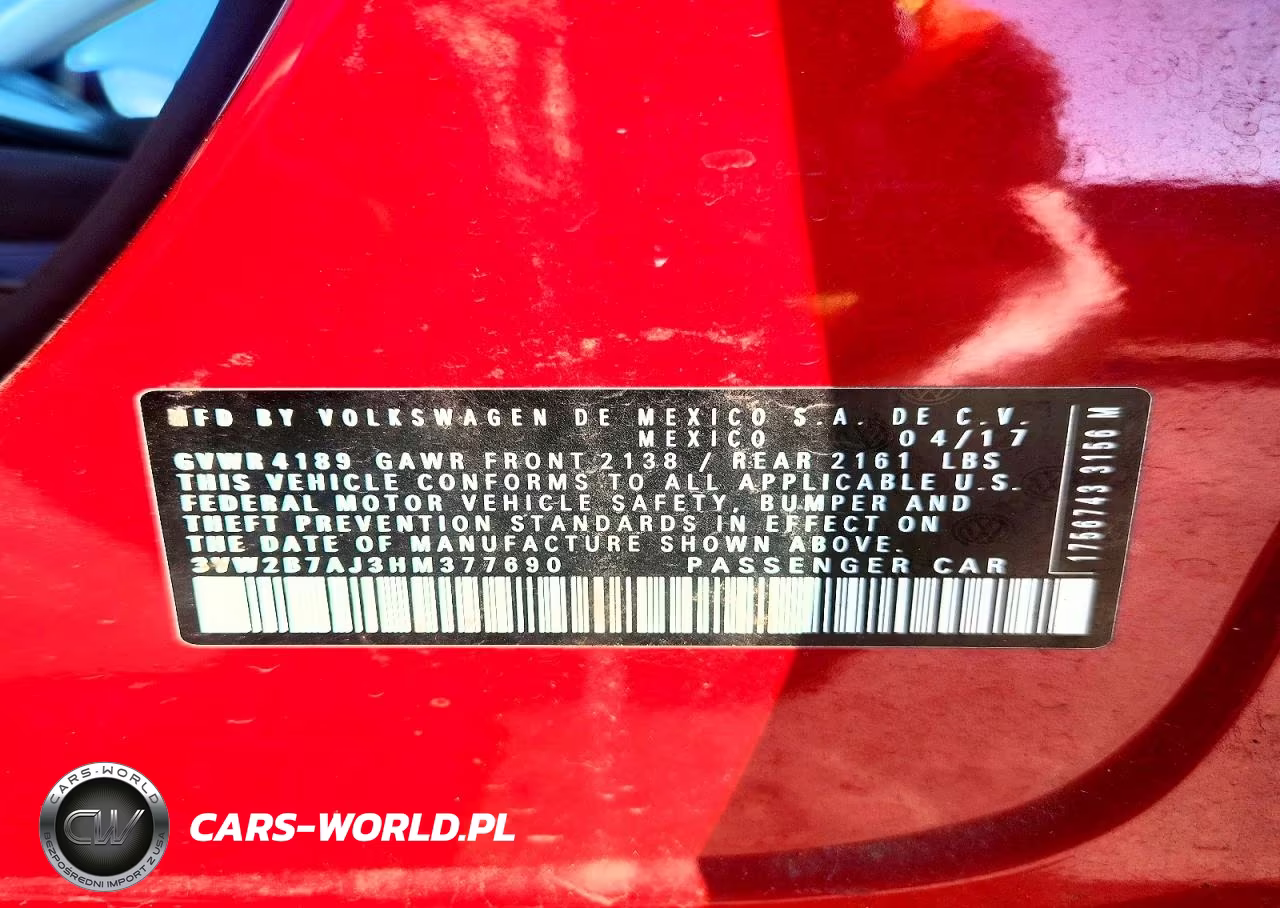 2017 Volkswagen Jetta S VIN:3VW2B7AJ3HM377690 - 12