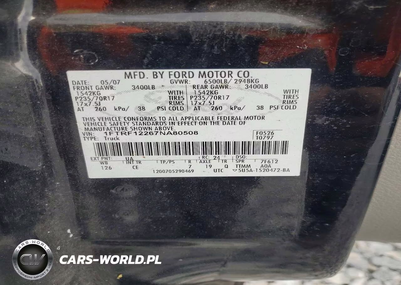 2007 Ford F150 VIN:1FTRF12267NA80508 - 13