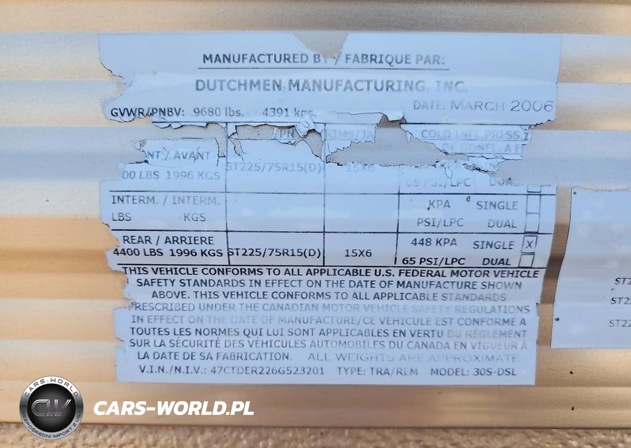 2006 Dutchmen Camper VIN:47CTDER226G523201 - 10