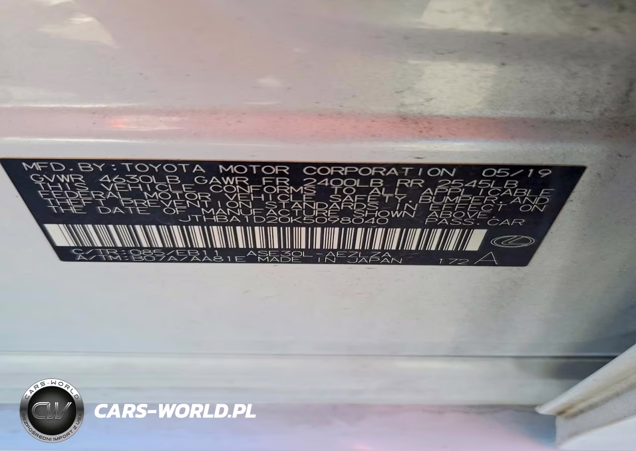 2019 Lexus Is 300 VIN:JTHBA1D20K5098040 - 12