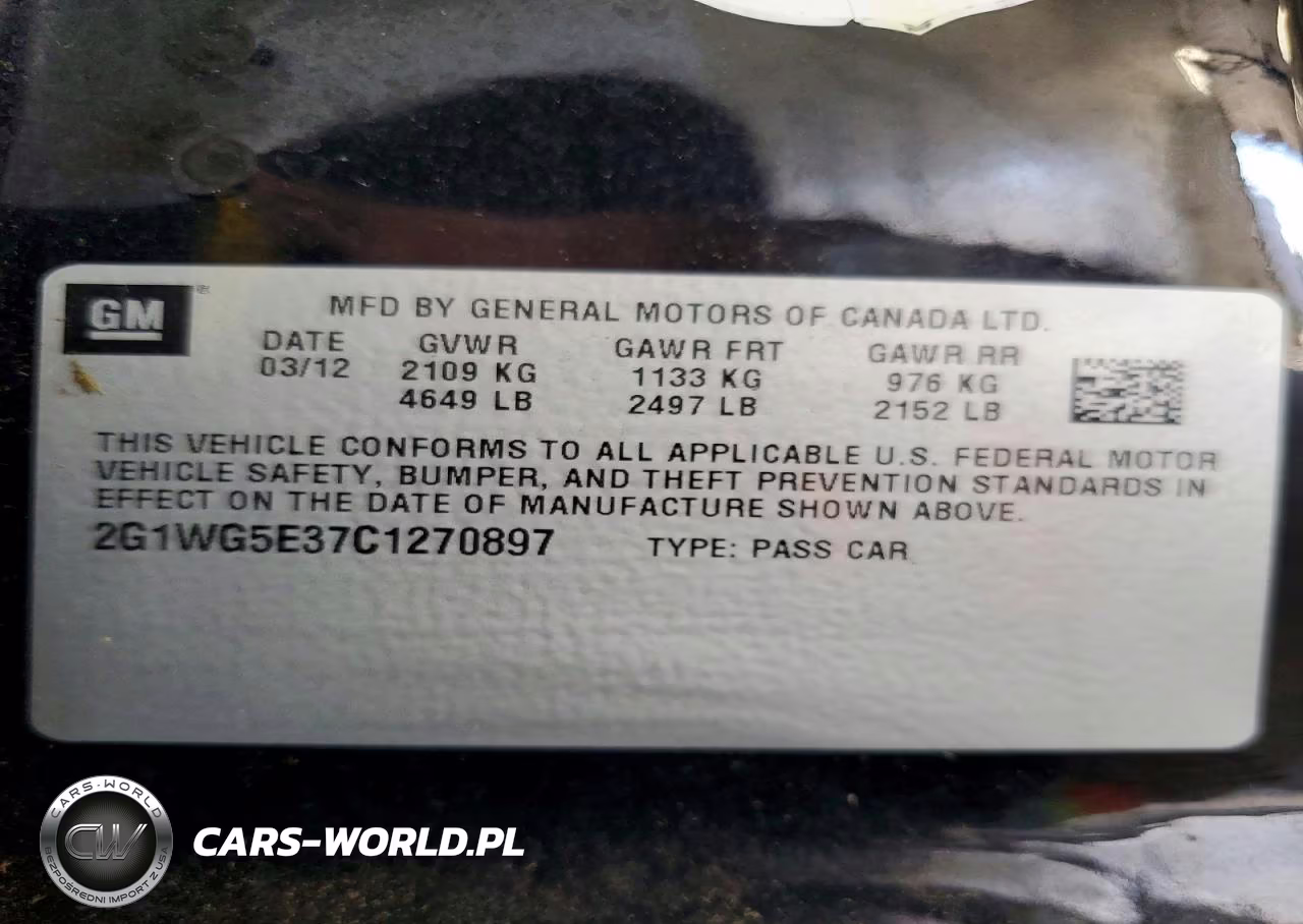 2012 Chevrolet Impala Lt VIN:2G1WG5E37C1270897 - 12