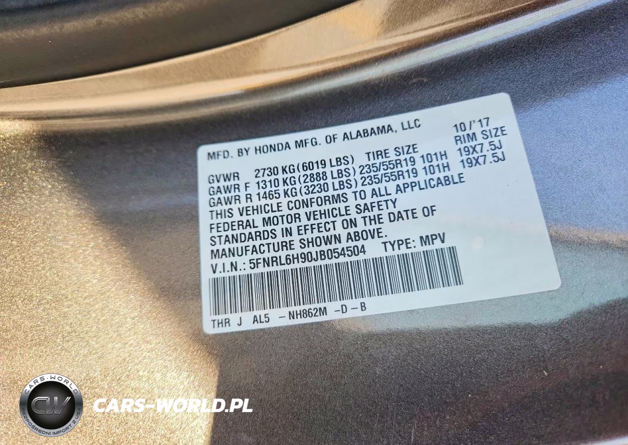 2018 Honda Odyssey Elite VIN:5FNRL6H90JB054504 - 13