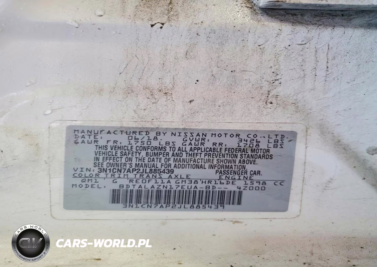2018 Nissan Versa S Plus VIN:3N1CN7AP2JL885439 - 13