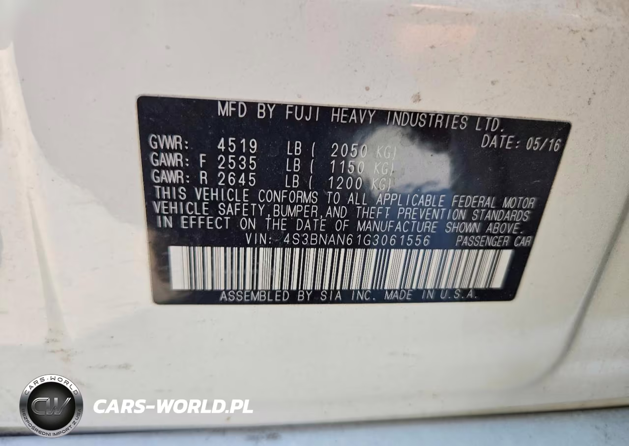 2016 Subaru Legacy 2.5I Limited VIN:4S3BNAN61G3061556 - 13
