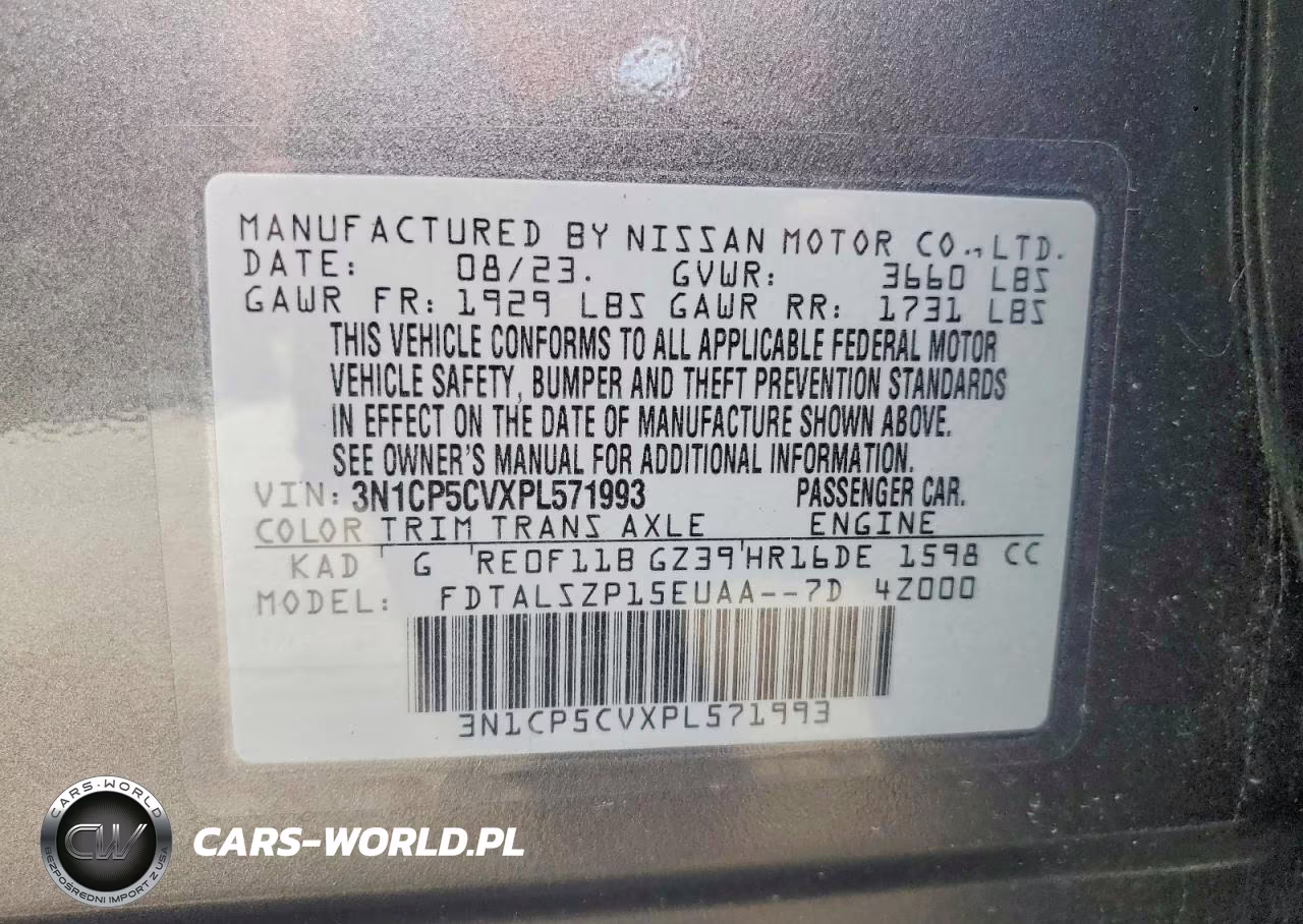 2023 Nissan Kicks Sv VIN:3N1CP5CVXPL571993 - 13