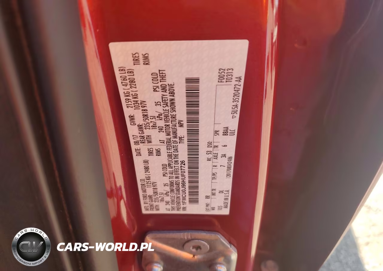 2017 Ford Escape Titanium VIN:1FMCU0J96HUF07726 - 13