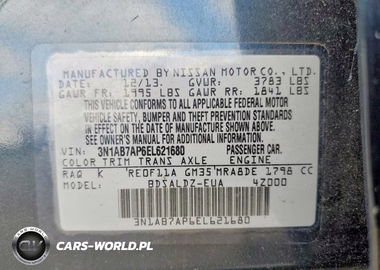 2014 Nissan Sentra Sv VIN:3N1AB7AP6EL621680 - 12