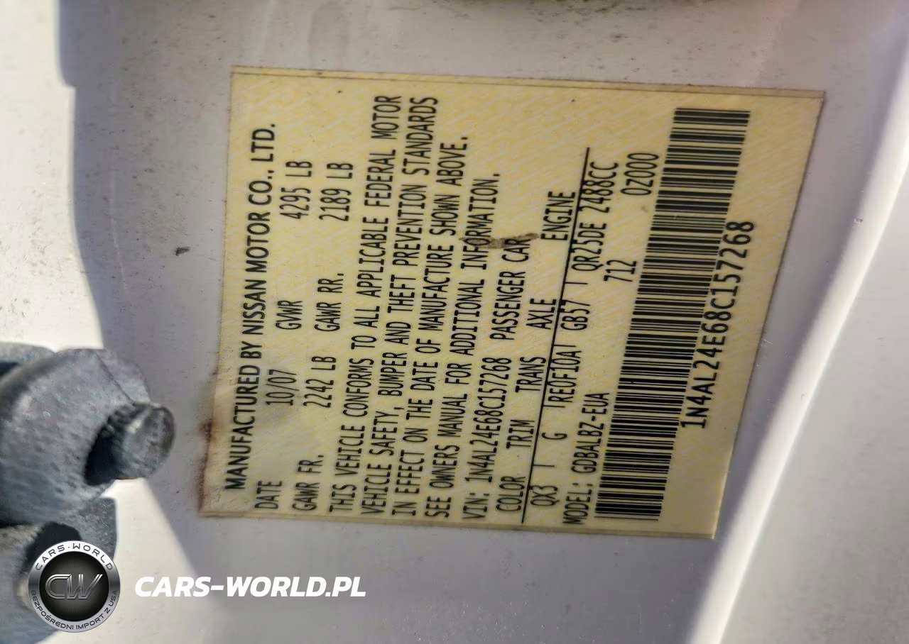 2008 Nissan Altima 2.5S VIN:1N4AL24E68C157268 - 12