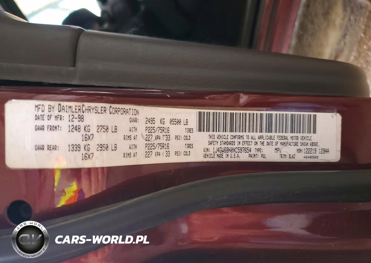 1999 Jeep Grand Cherokee Limited VIN:1J4GW68N0XC597654 - 13
