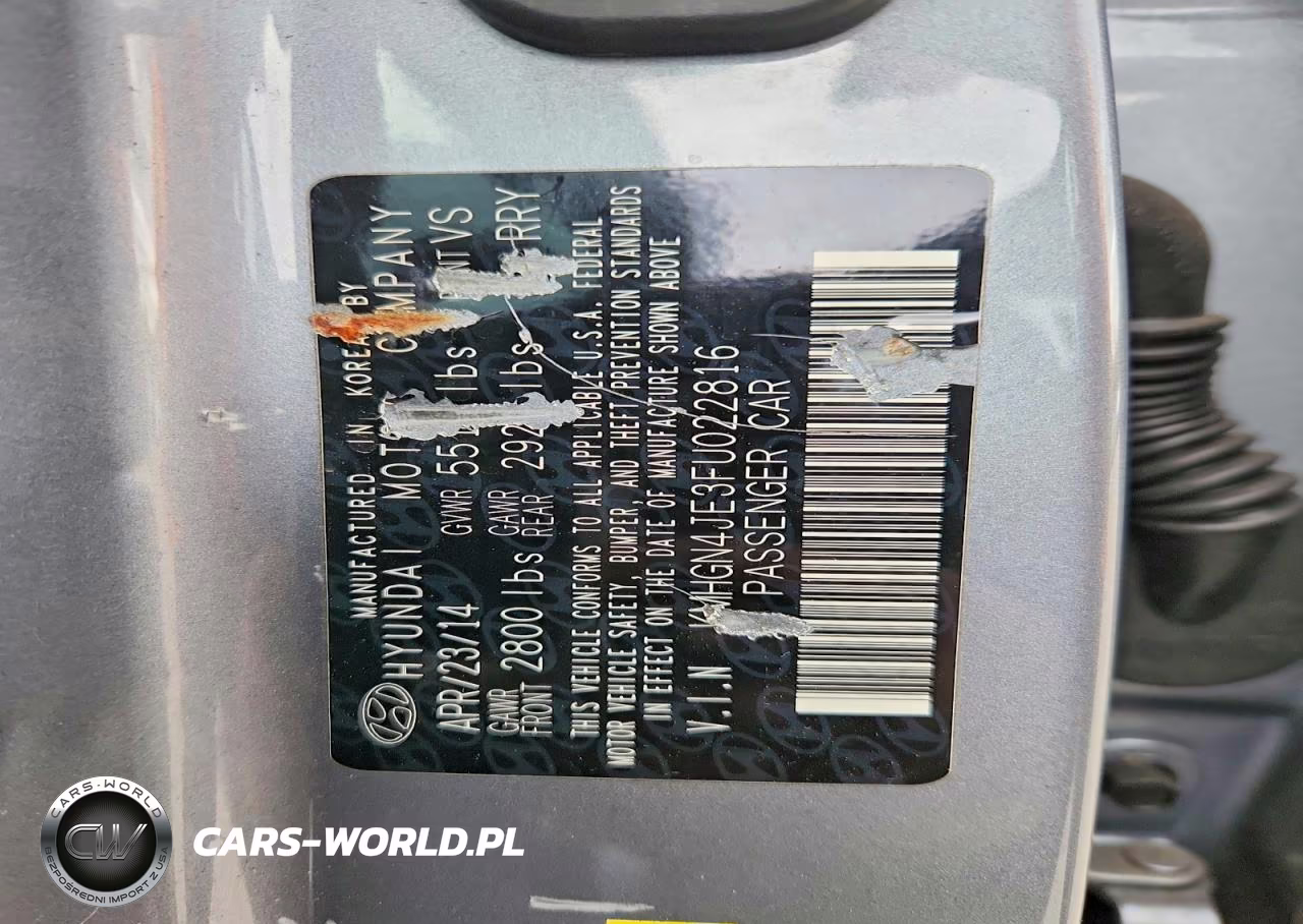 2015 Hyundai Genesis 3.8L VIN:KMHGN4JE3FU022816 - 12