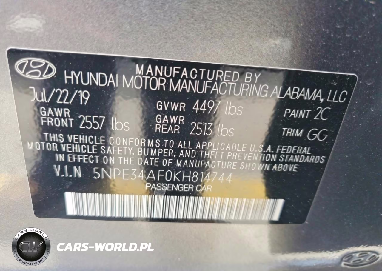 2019 Hyundai Sonata Sel VIN:5NPE34AF0KH814744 - 12