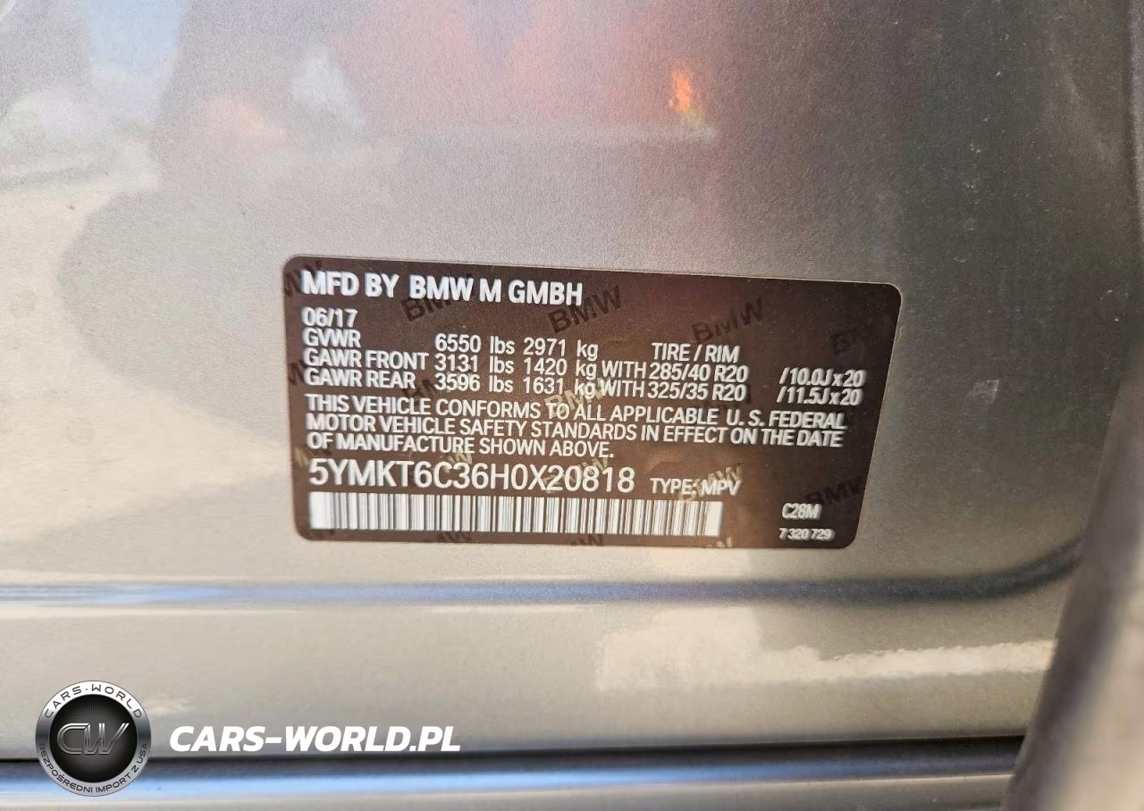 2017 BMW X5 M VIN:5YMKT6C36H0X20818 - 13