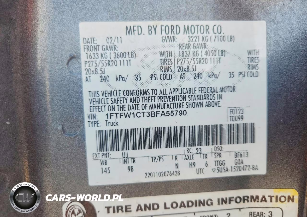 2011 Ford F150 Supercrew VIN:1FTFW1CT3BFA55790 - 12