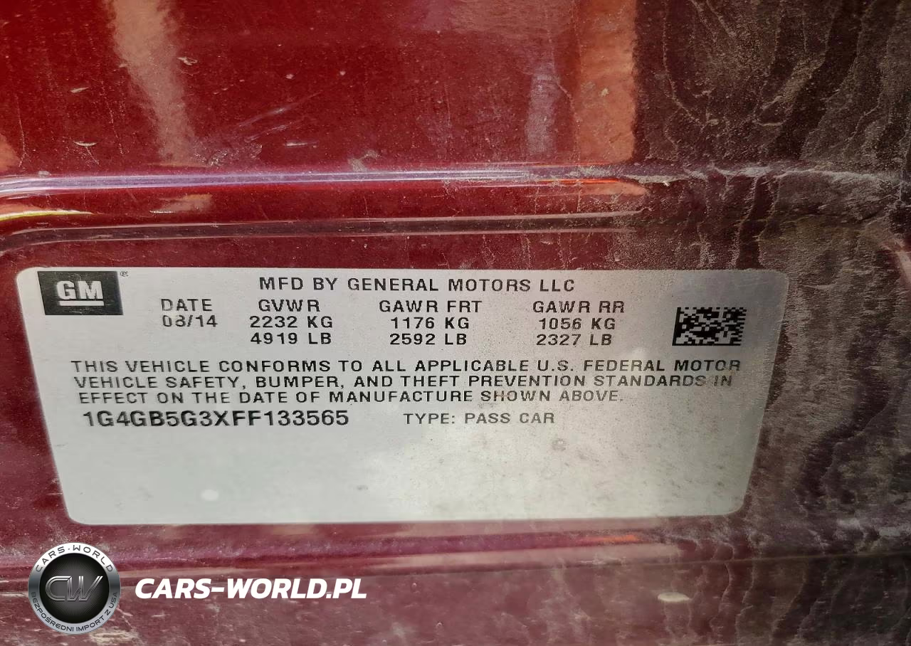 2015 Buick Lacrosse VIN:1G4GB5G3XFF133565 - 12