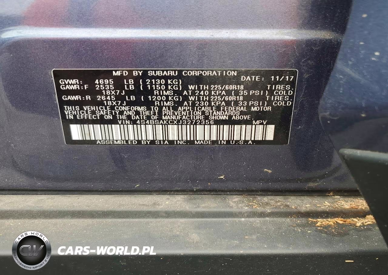 2018 Subaru Outback 2.5I Limited VIN:4S4BSAKCXJ3272356 - 12