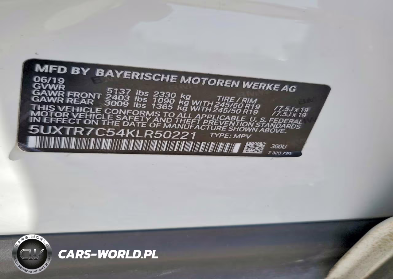 2019 BMW X3 Sdrive30I VIN:5UXTR7C54KLR50221 - 14