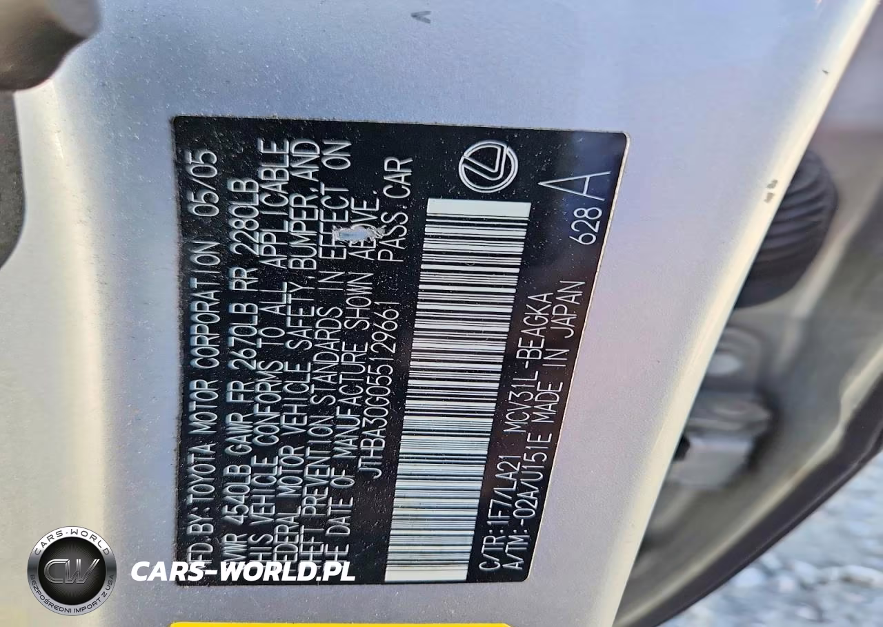 2005 Lexus Es 330 VIN:JTHBA30G055129661 - 12