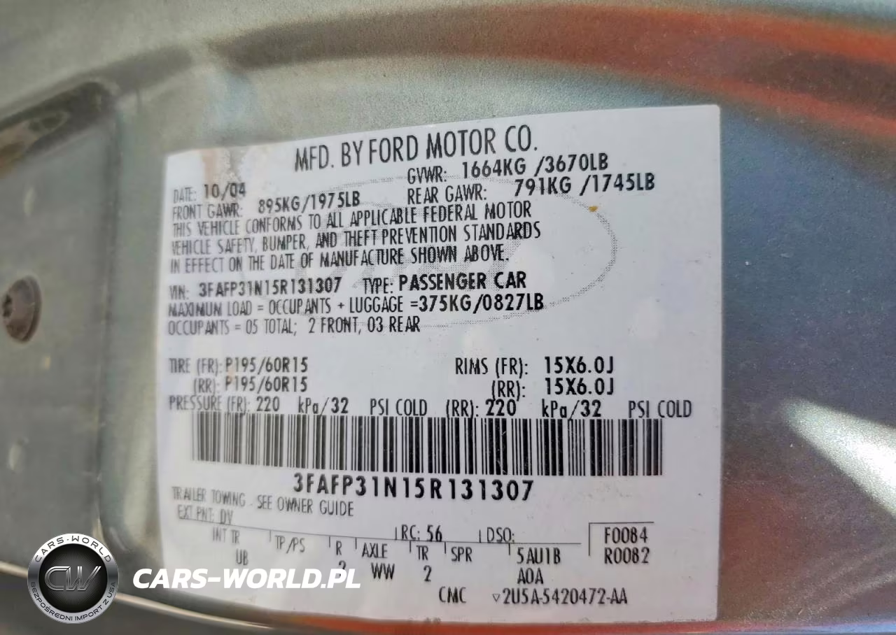 2005 Ford Focus Zx3 VIN:3FAFP31N15R131307 - 12