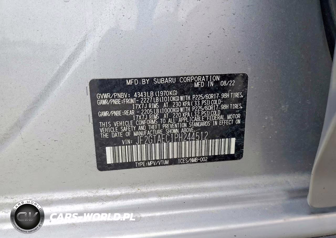 2023 Subaru Crosstrek Premium VIN:JF2GTAEC1PH244512 - 13