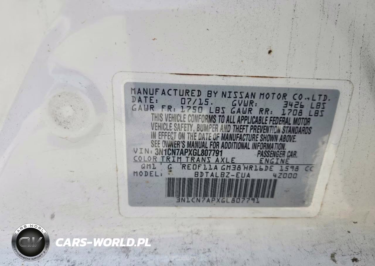2016 Nissan Versa 1.6 Sv VIN:3N1CN7APXGL807791 - 12