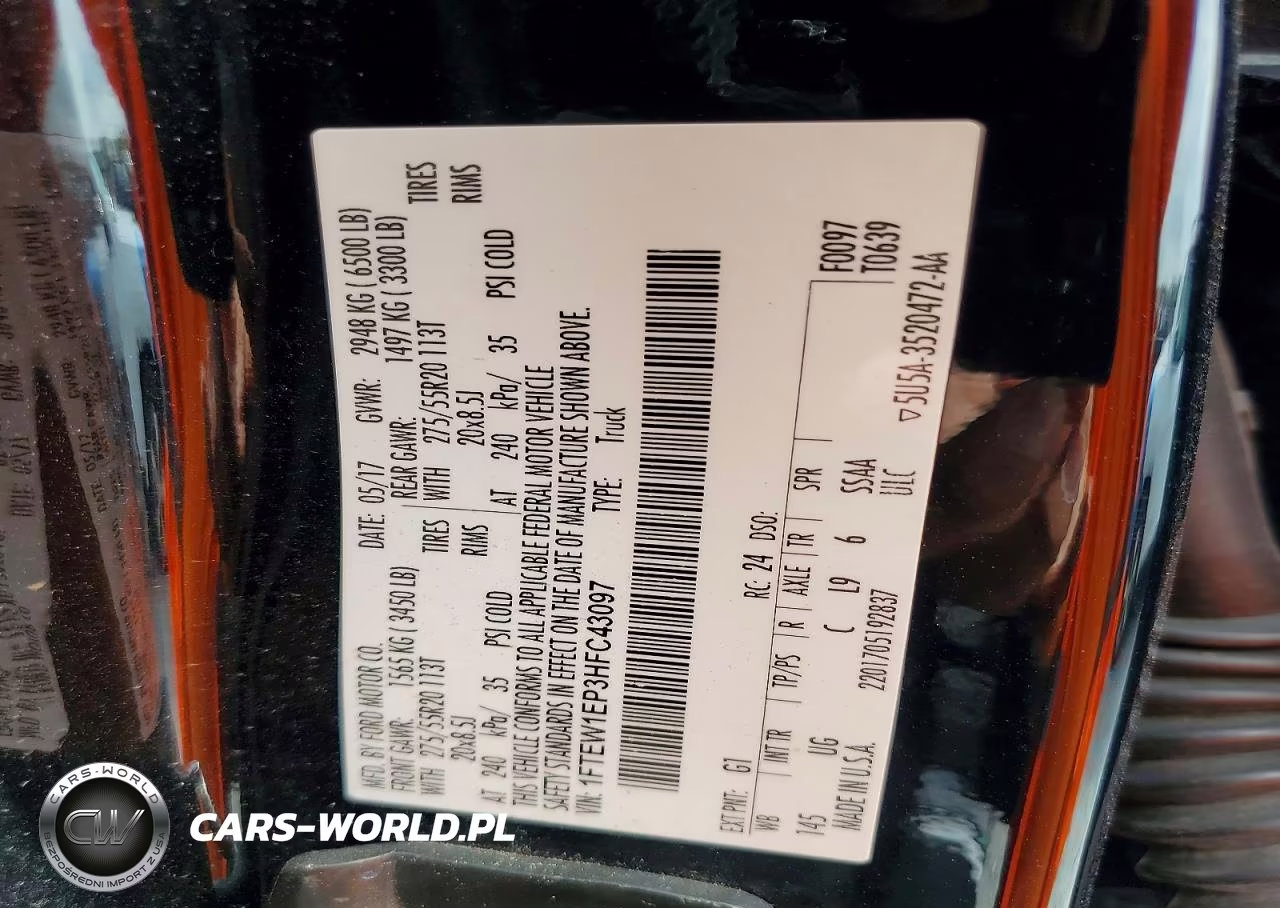 2017 Ford F150 Supercrew VIN:1FTEW1EP3HFC43097 - 13
