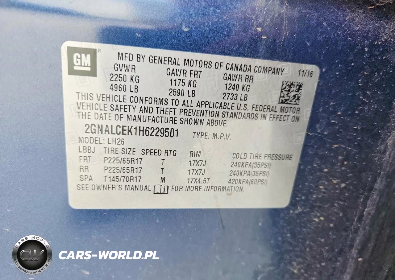 2017 Chevrolet Equinox Lt VIN:2GNALCEK1H6229501 - 14