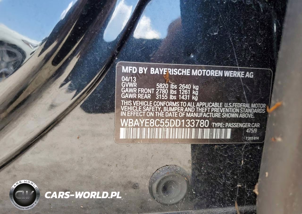 2013 BMW 750 Li VIN:WBAYE8C55DD133780 - 12
