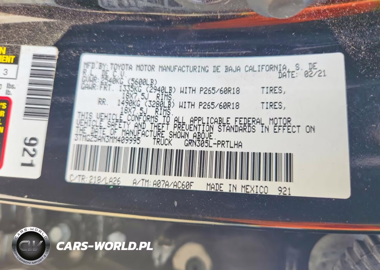2021 Toyota Tacoma Limited VIN:3TMGZ5AN3MM409995 - 12